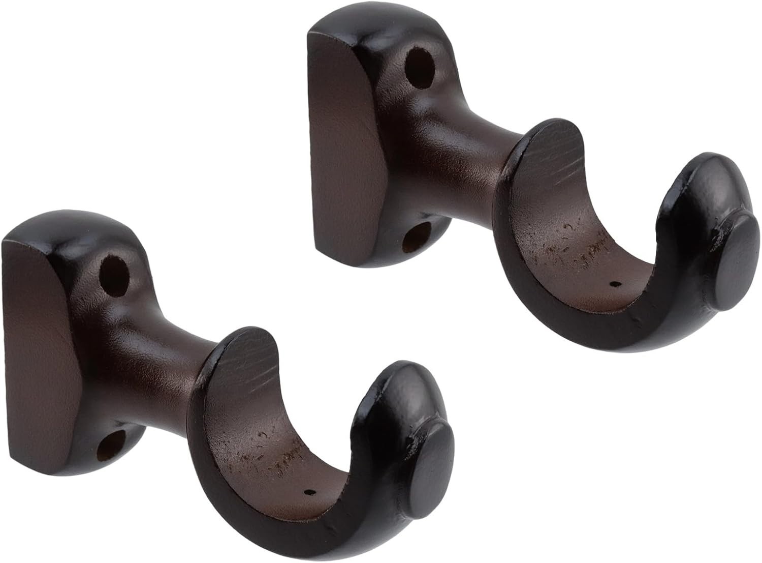 Wood Curtain Rod Brackets,Dark Brown Support Bracket,4.5 x 2.56 Window Curtai…