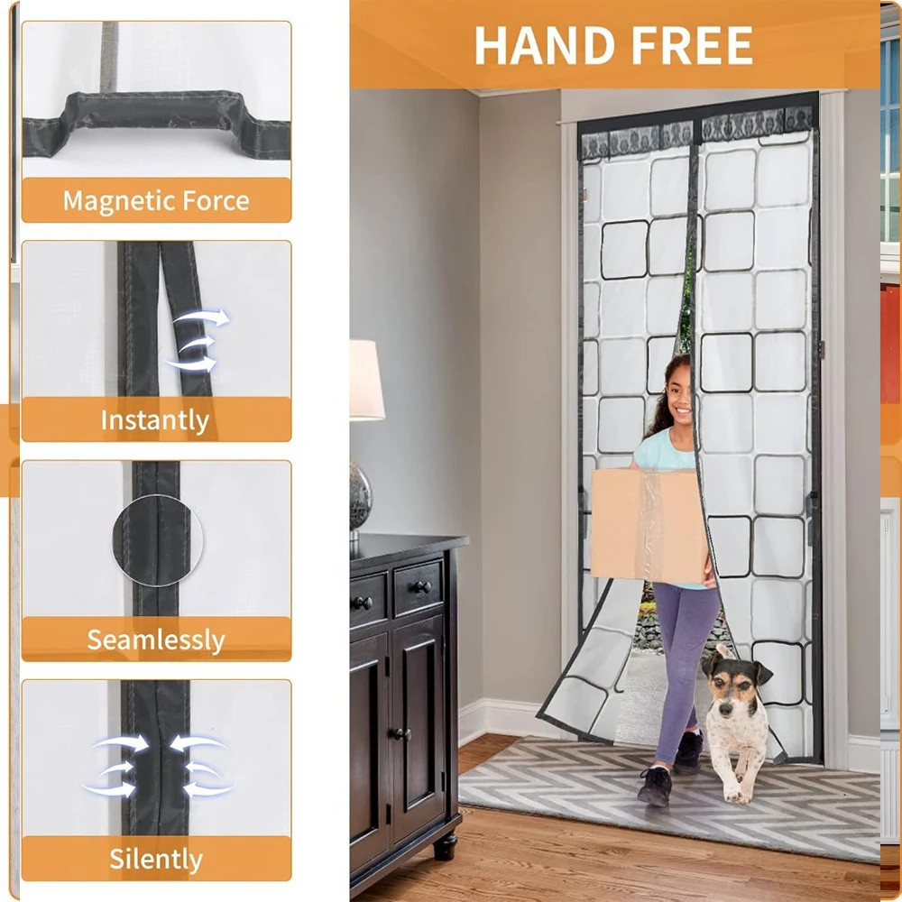 Magnetic Thermal Insulation Door Curtain Warm for Winter Door Wind & Cold