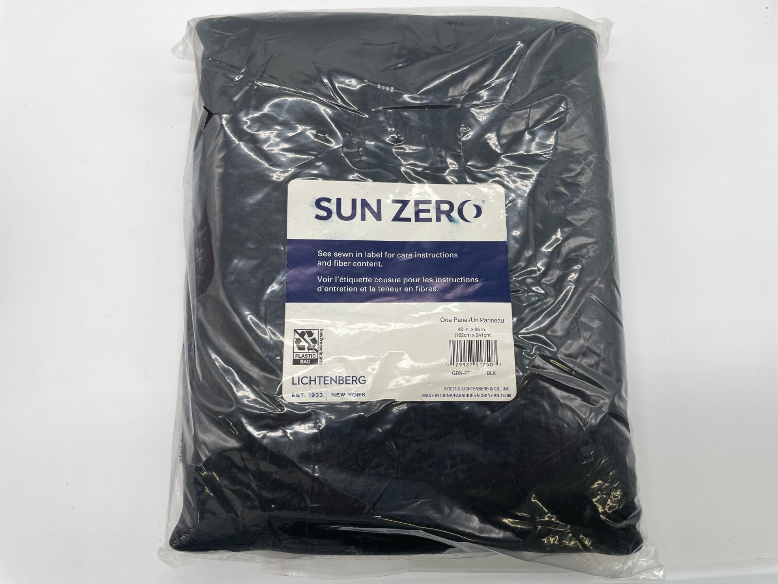 LICHTENBERG SUN ZERO BLACKOUT CURTAINS PACK OF 2 BLACK COLOR 40″ X 95″ BRAND NEW
