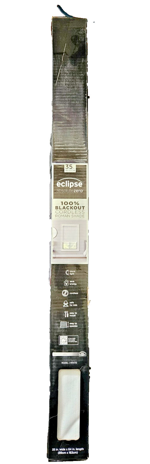 Eclipse 35-in x 64-in White Blackout Cordless