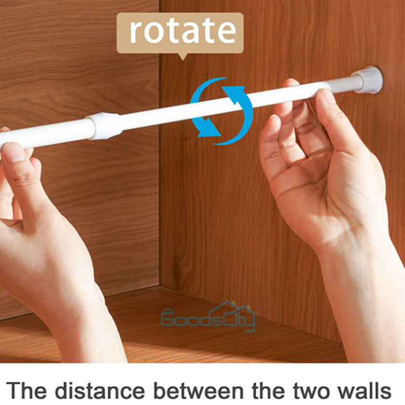 2/4X Adjustable Spring Tension Curtain Rod 23-44in for Window, Kitchen, Bathroom