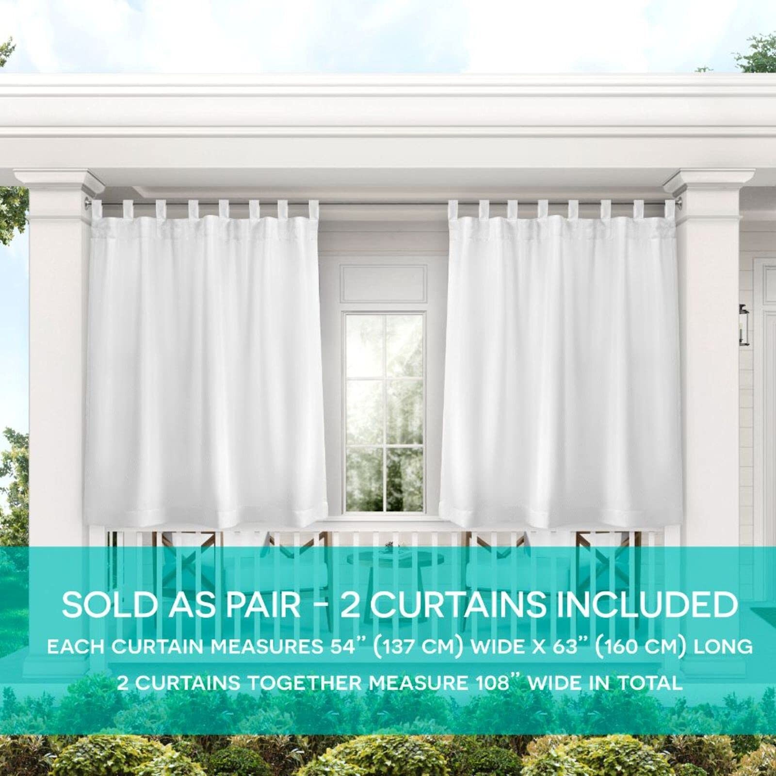 Exclusive Home Cabana Solid Indoor/Outdoor Light Filtering Hook-and-Loop Tab …