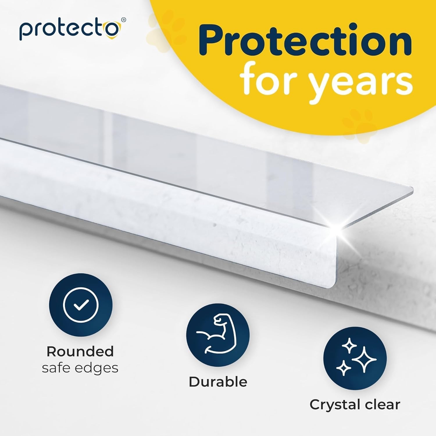Pet-Friendly Window Frames – Scratch-Resistant Clear Sill Guards (35.5″ x 3.25″)