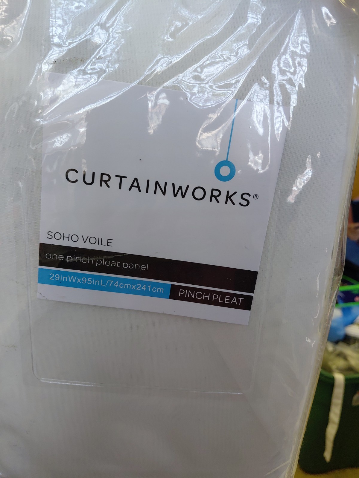 Curtainworks Soho Voile One Pinch Pleat Panel Curtain 29in W x 95in L Ivory