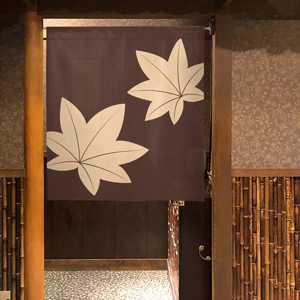 Noren Japanese door curtain 33.5×35.4 in polyester Momiji Autumn leaves