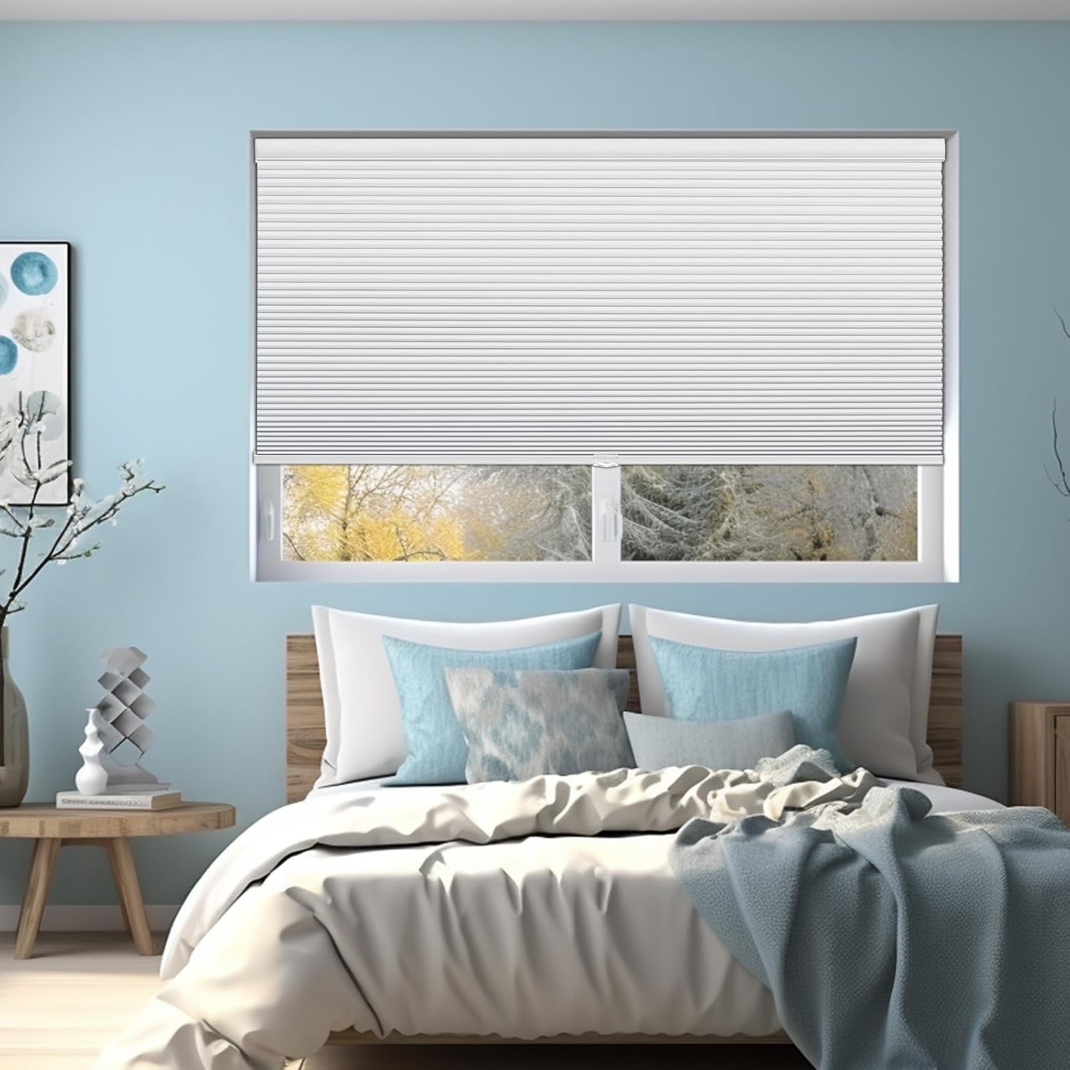 Changshade Cordless Honeycomb Blinds Window Shades Cellular Shades – Blackout