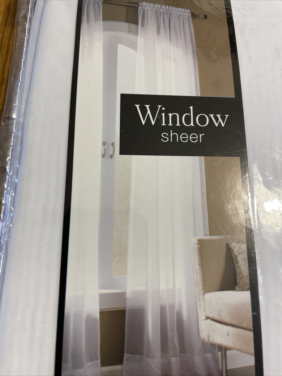 Sheer Eggshell Window Curtain Panel 59 in Wide x 84 in Long Emily ONE Panel
