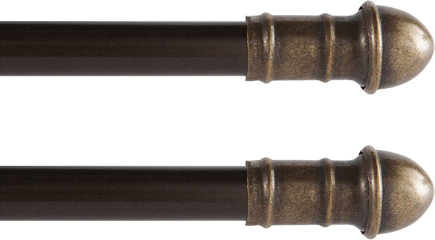 28-48 In. Adjustable Petite Café Curtain Rod, 2-Pack, 7/16 In. Diameter, Bronze