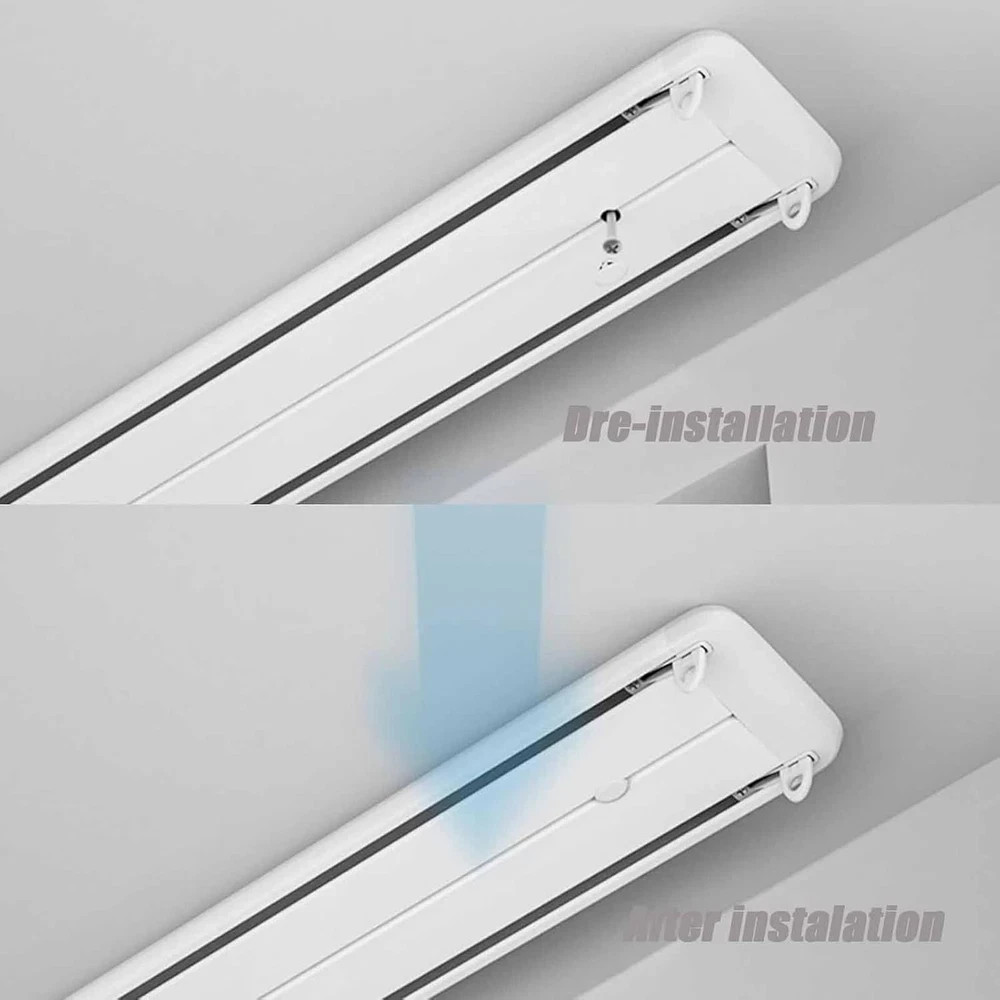 Heavy-Duty Double Track Ceiling Curtain Rail, Silent Sliding Curtain Track 1M