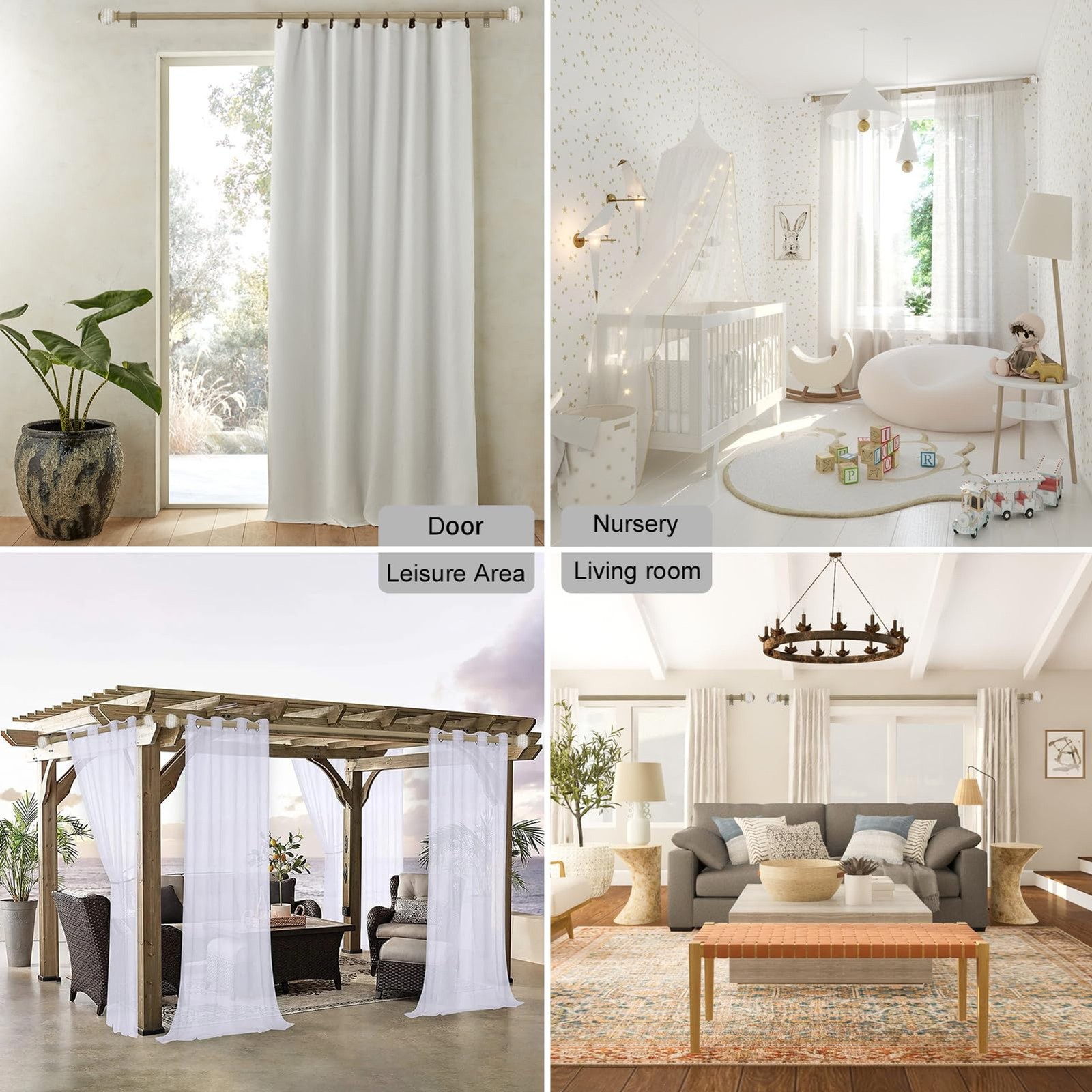 Byondeth Curtain Rods for Windows 16 to 144 Inches Adjustable Length 1 Inch Diam