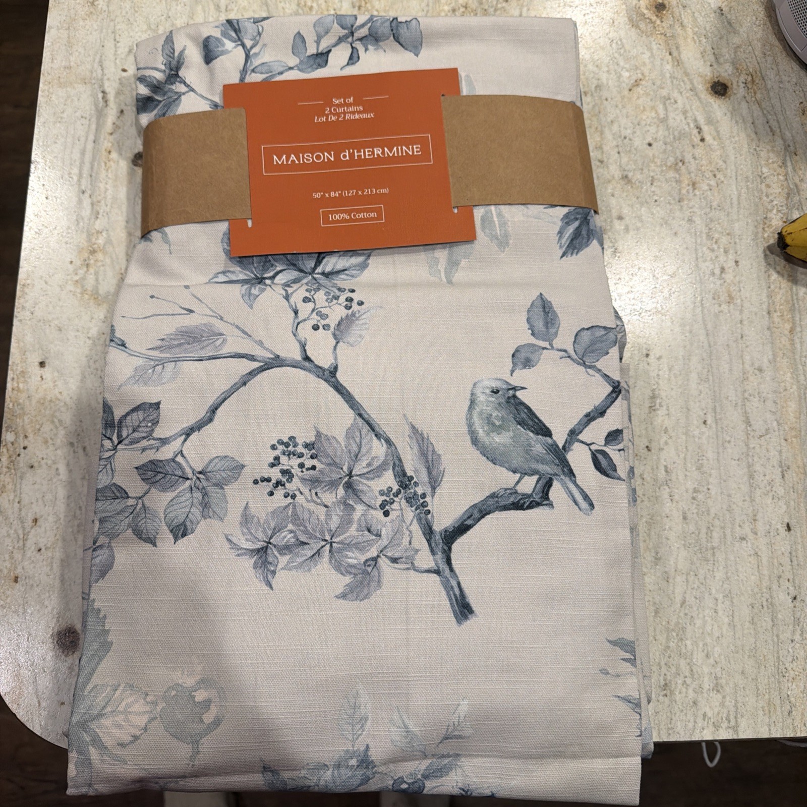 2 pack Maison d’ Hermine 100% Cotton Curtains – 50″x84″equinoxe Blue 2 pack