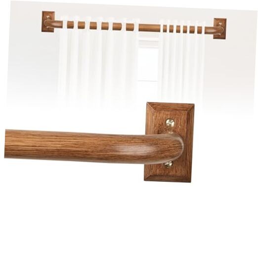Blackout Wrap Around Curtain Rod 28 to 48 Inch:Heavy 28-48 Inch & 1 Pack Wooden