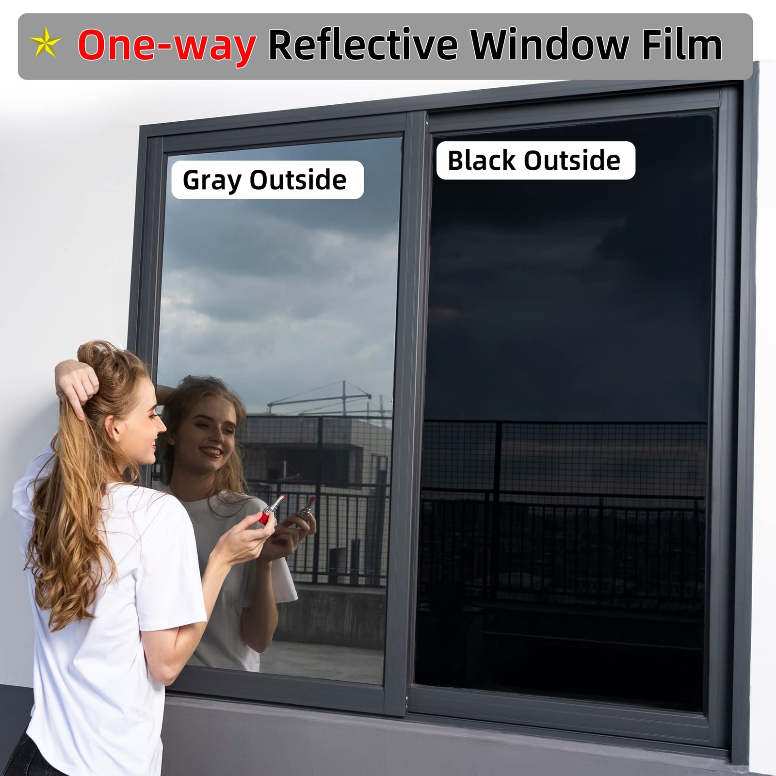 OneWay Window Privacy Film with Installation Tools,Premium PET Material,Heat …