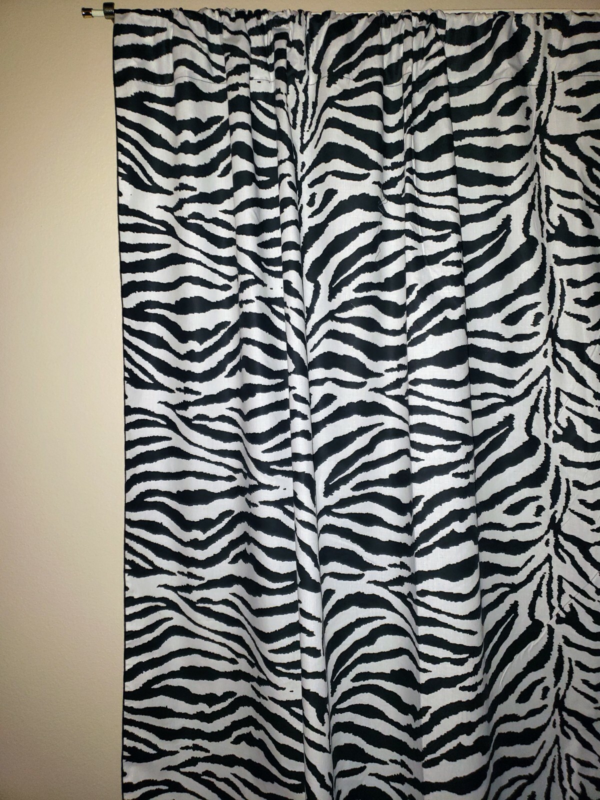 Cotton Zebra Print Curtain Panel 58″ Wide Stage/Photography Backdrop