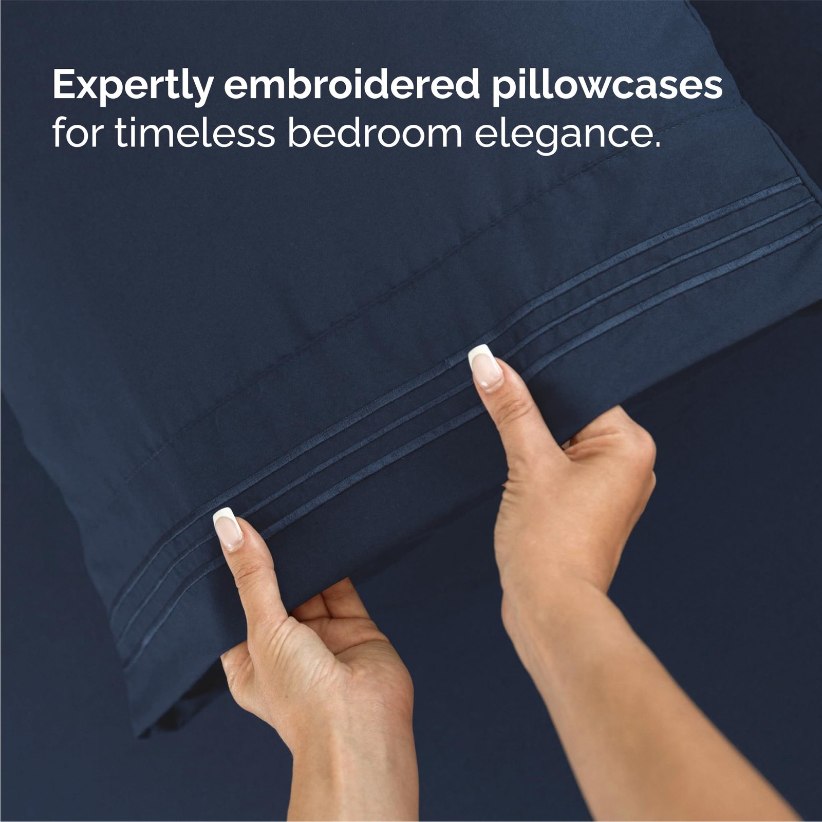 Queen Size 4 Piece Sheet Set – Comfy Breathable & Queen, 18 – Navy Blue