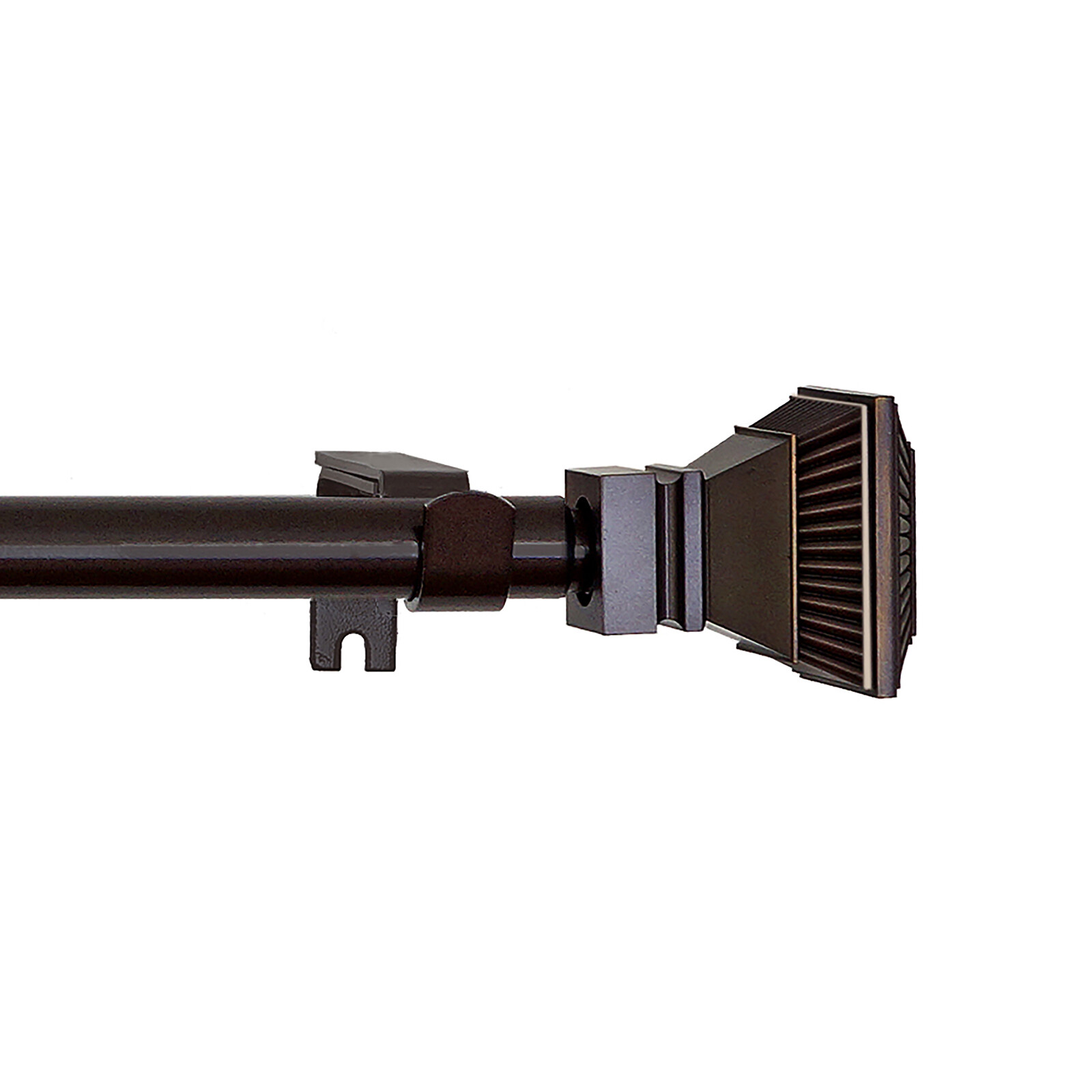 Oil Rubbed Bronze Adjustable Window Decorative Curtain Rod & Finial Set