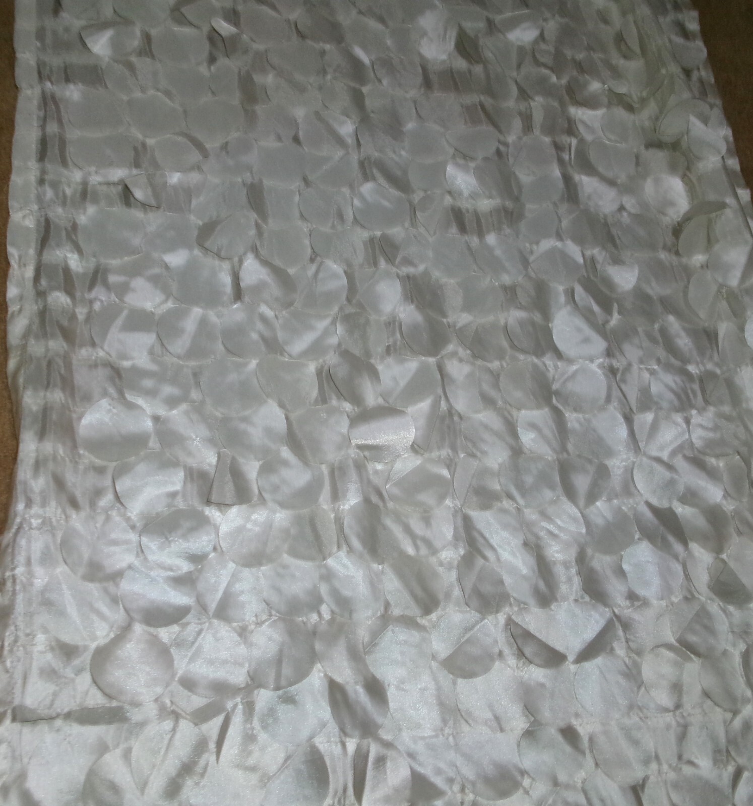 Off White/Light Beige Dropping Circles LUSH DECOR Window Panels