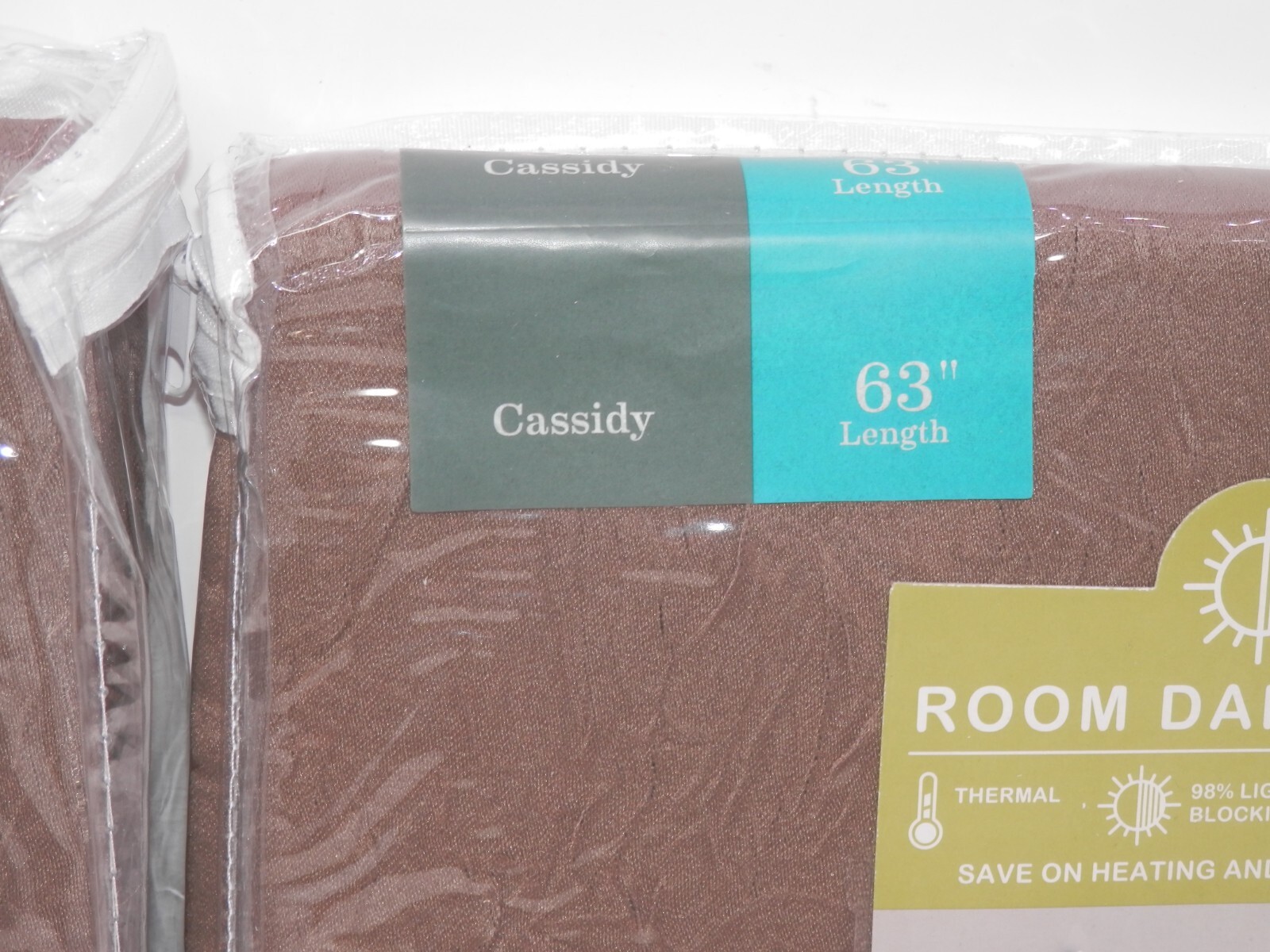 Home Expression Cassidy Curtains 50×63″ Room Darkening Rod Pocket Dark Mocha NEW