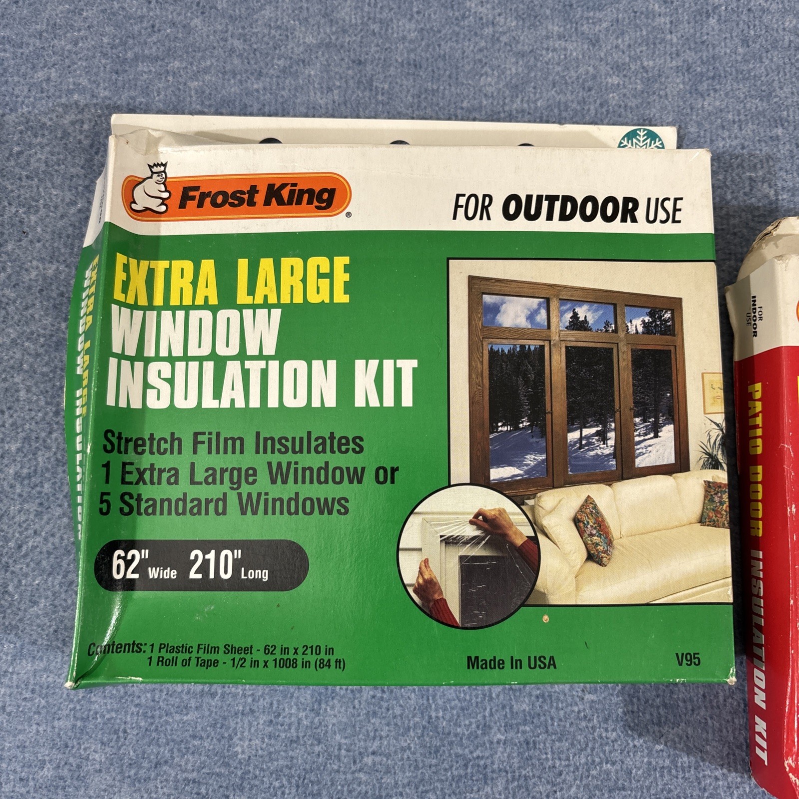 2 PACK Frost King Window Insulation Indoor Kits PATIO DOOR & EXTRA LARGE WINDOW