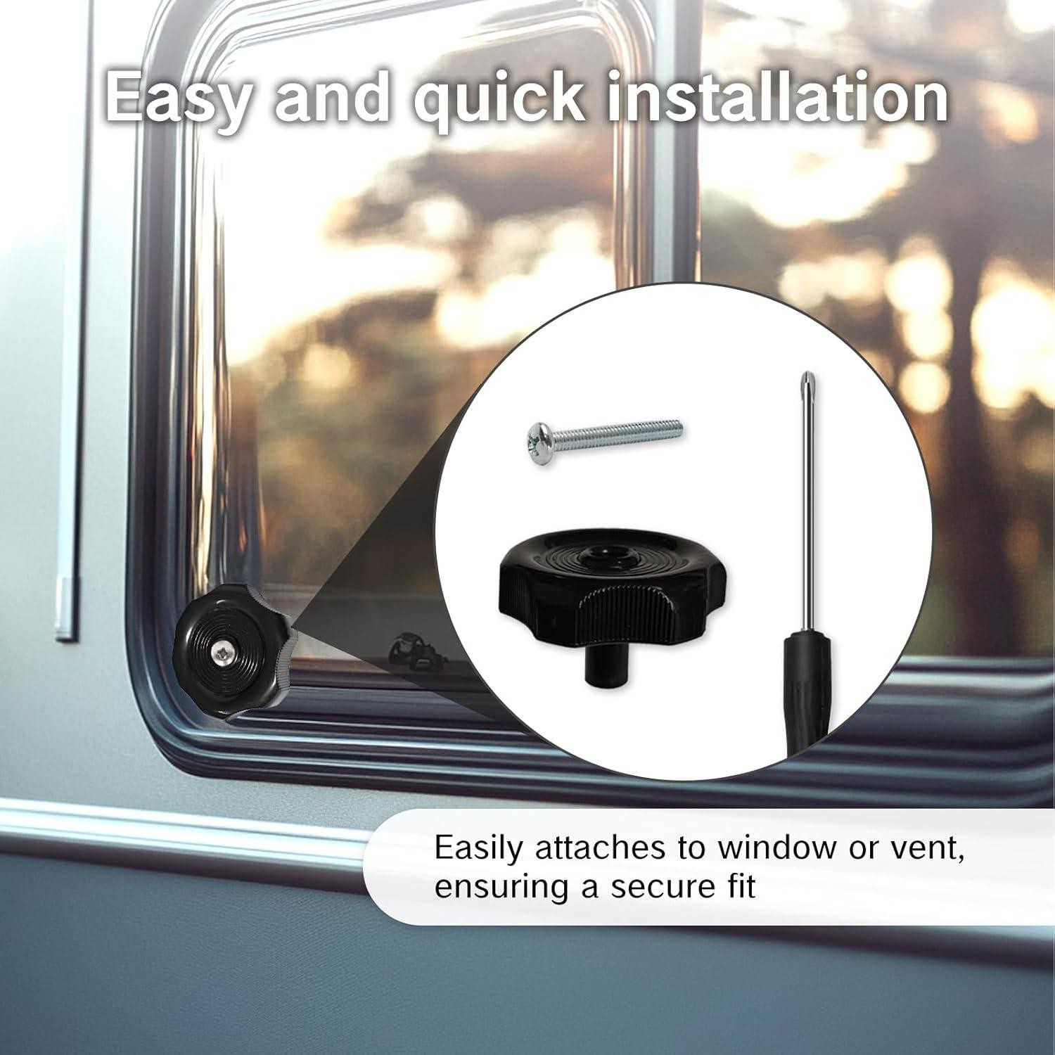 3Packs RV Window Crank Knob Replacement, 1” Shaft,2-1/4” Diameter for Trailers