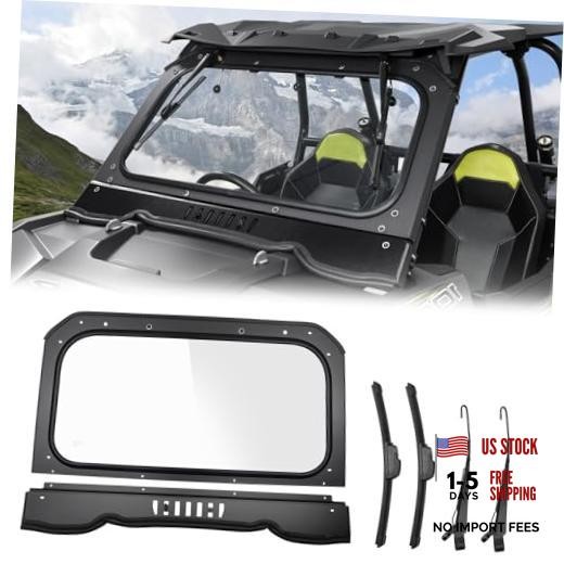14-18 RZR Glass Windshield Vented Anti Scratch Full Front Window with 2