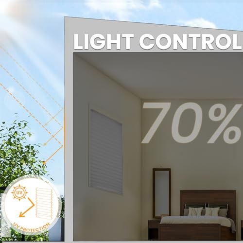 6 Packs Cordless Pleated Light Filtering Window Shade 36 in x 72 in Easy White