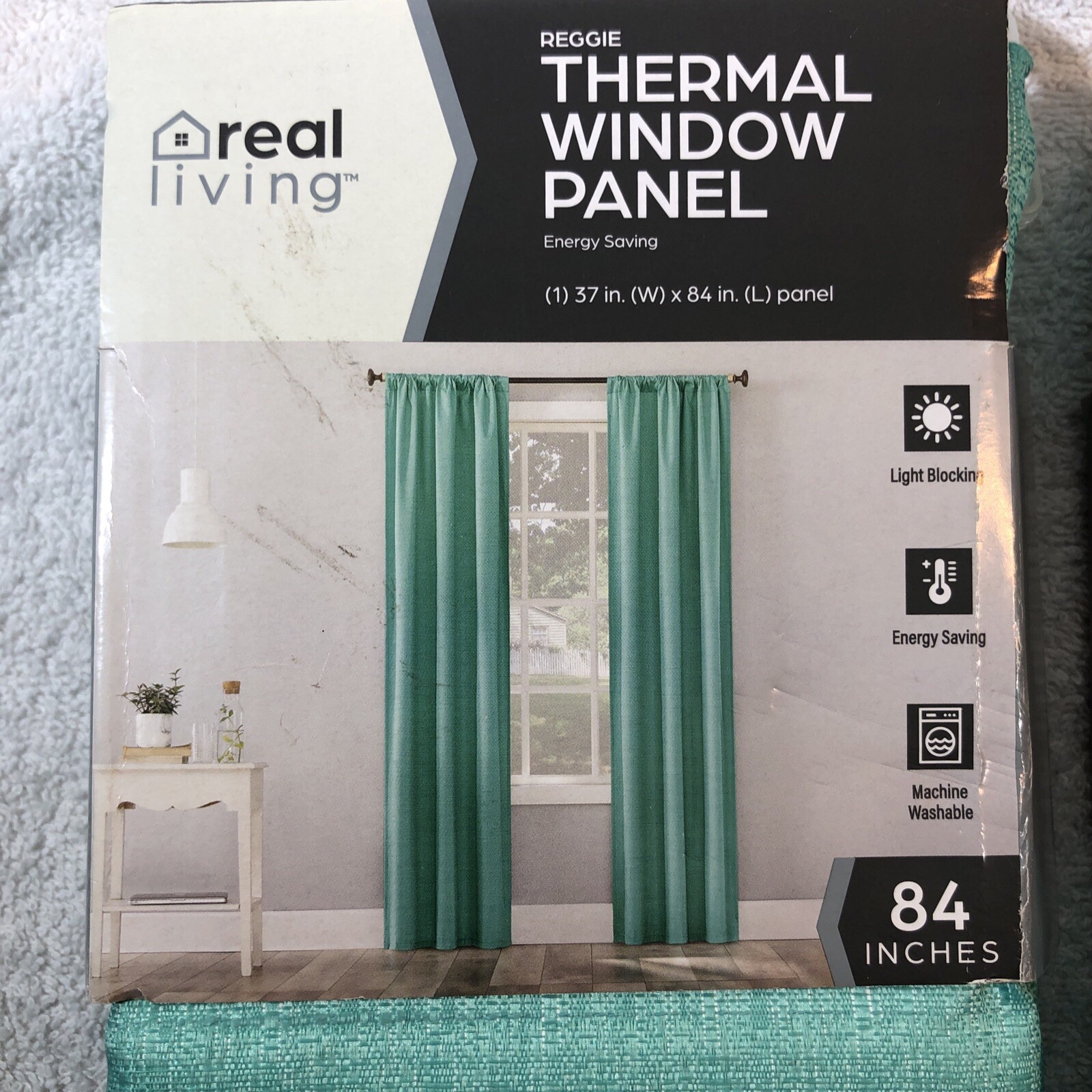 Real Living 4 Pack, 3 x Window Panel Curtain Sets + 1 Sheer Panel Reggie Energy