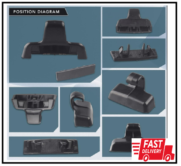 Rear Sun Shade Hook Clip with Cover Kit Black Compatible with Honda Pilot 2016-2
