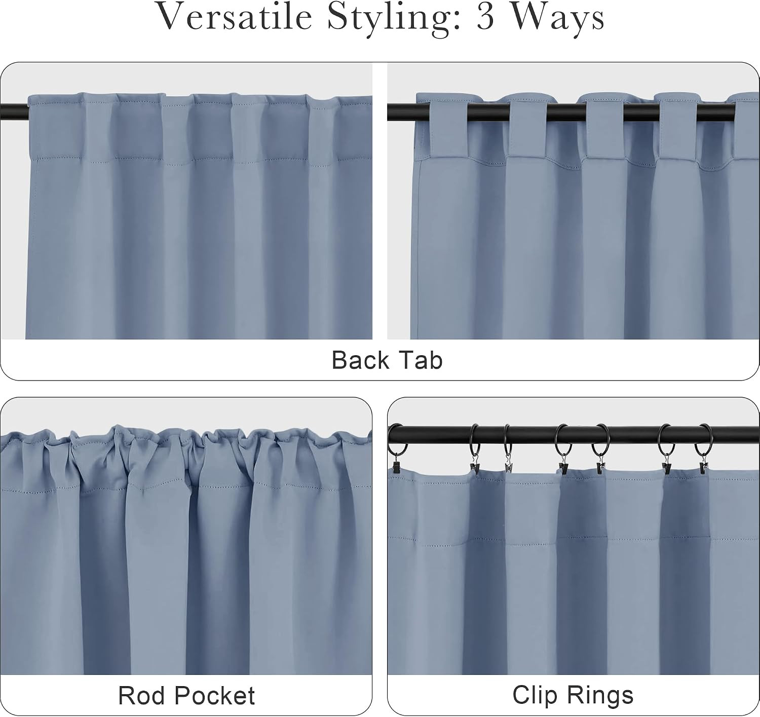 Short Blackout Curtains Set – Nursery Short Curtain Panels Thermal Insulated Win