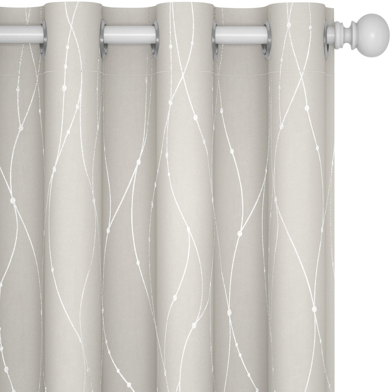 Deconovo Room Darkening Curtain, Beige Curtain, Thermal Insulated Noise