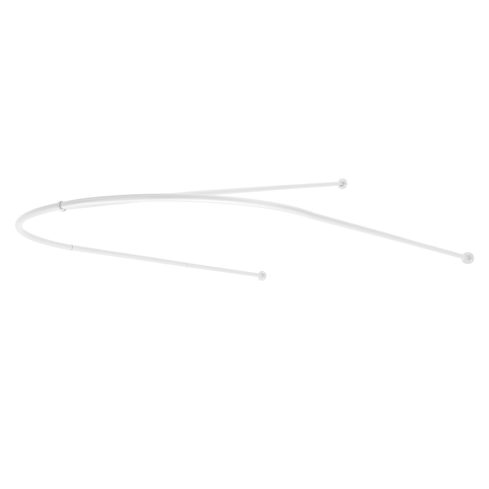 U-Shaped Wall-Mounted Privacy Curtain Rod 230 × 120 × 50 cm White