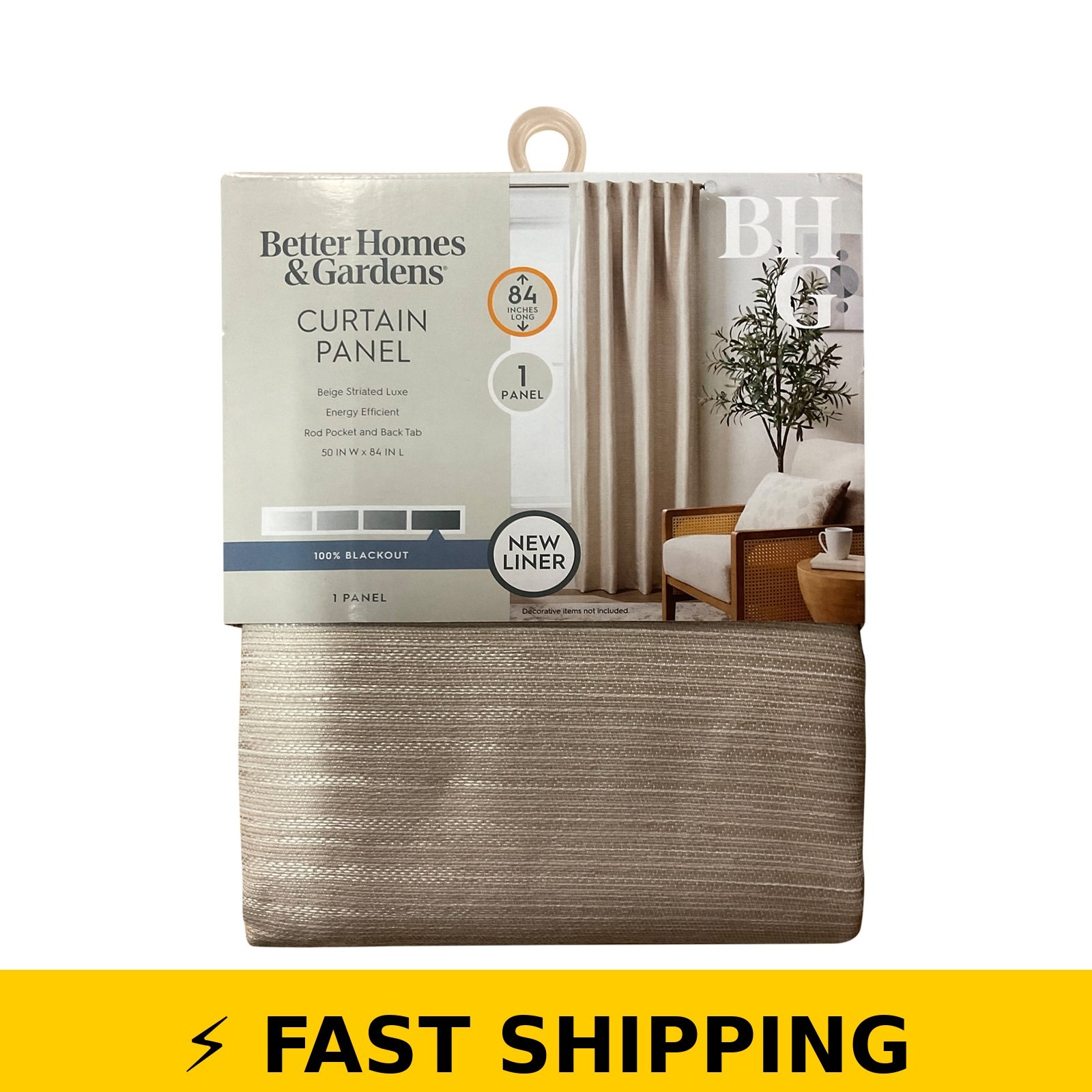 Better Homes & Gardens Striated Luxe Blackout Curtain – Vanilla Dream
