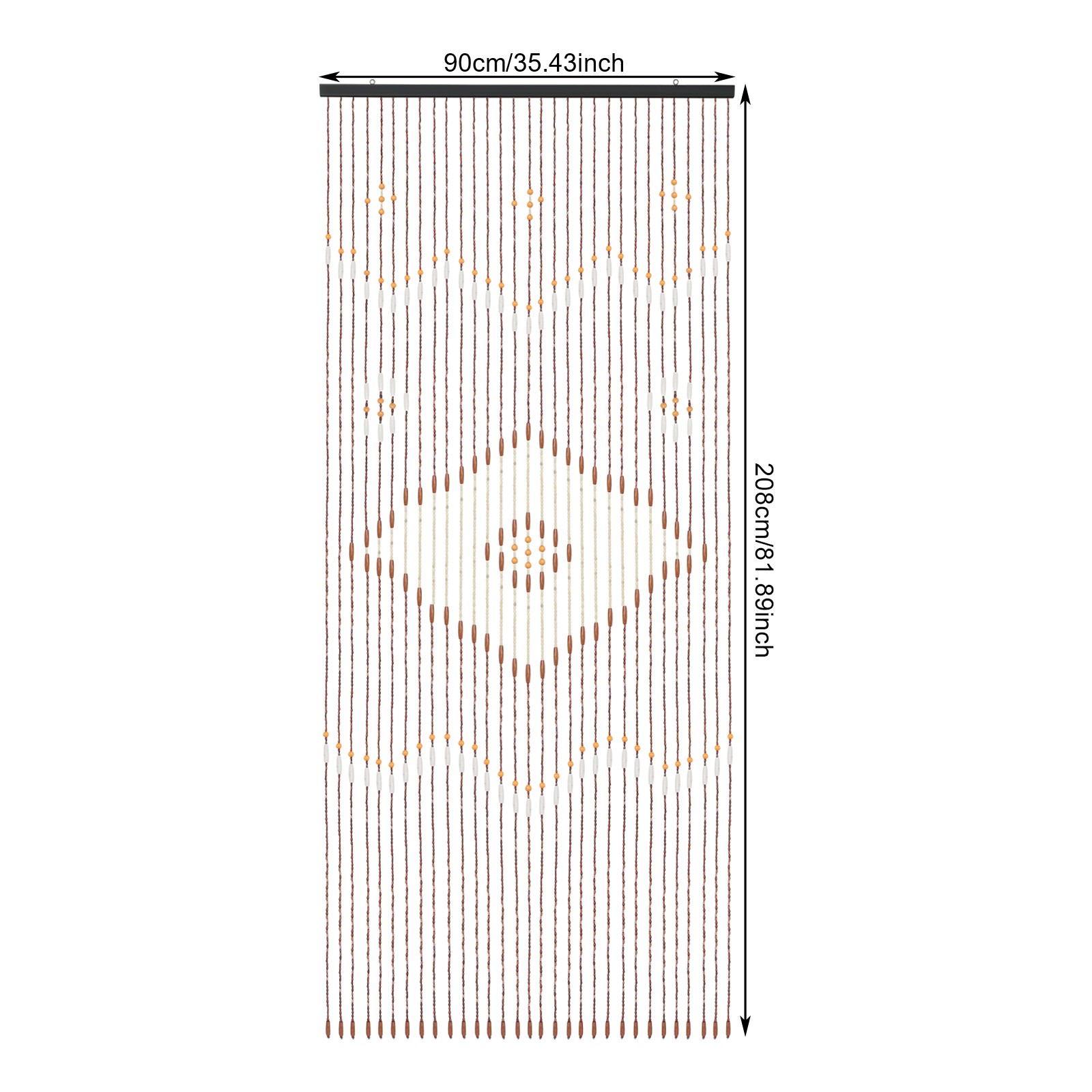 Door Curtain Boho Rustic Door Curtain for Doorway Bamboo Wood Rectangular