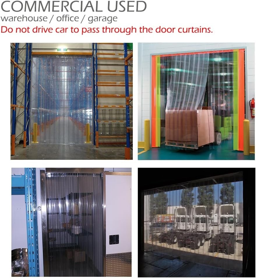 Plastic Vinyl Strip Door Curtain – 148 Feet Clear Ribbed PVC Curtain Bulk Roll,