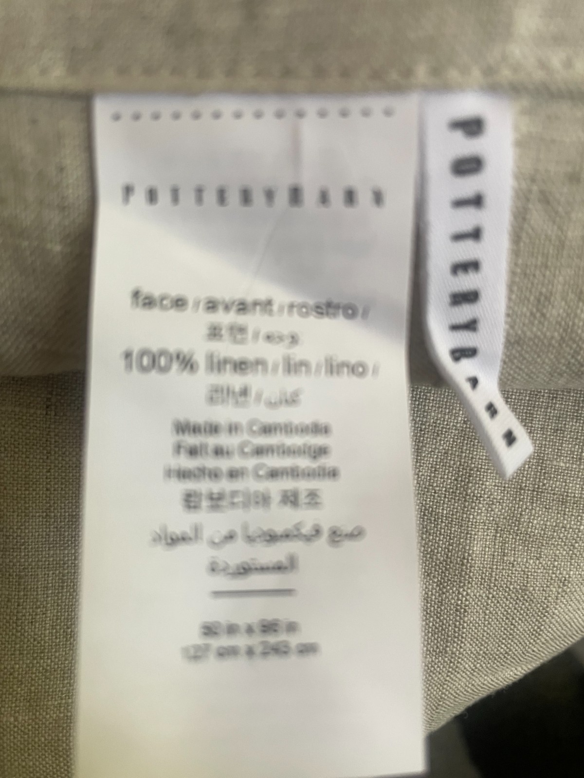 $139 POTTERY BARN Belgian FLAX LINEN Unlined CURTAIN, 50 x 96″, clr Dark Flax