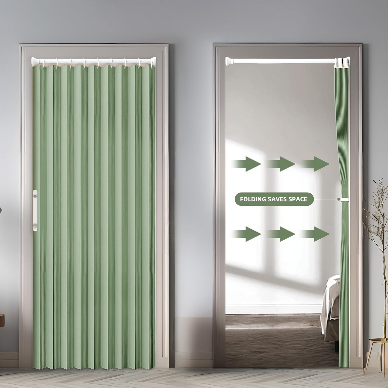 Magnetic Blackout Door Curtain, Foldable Room Divider, Suitable for Bathroom/…