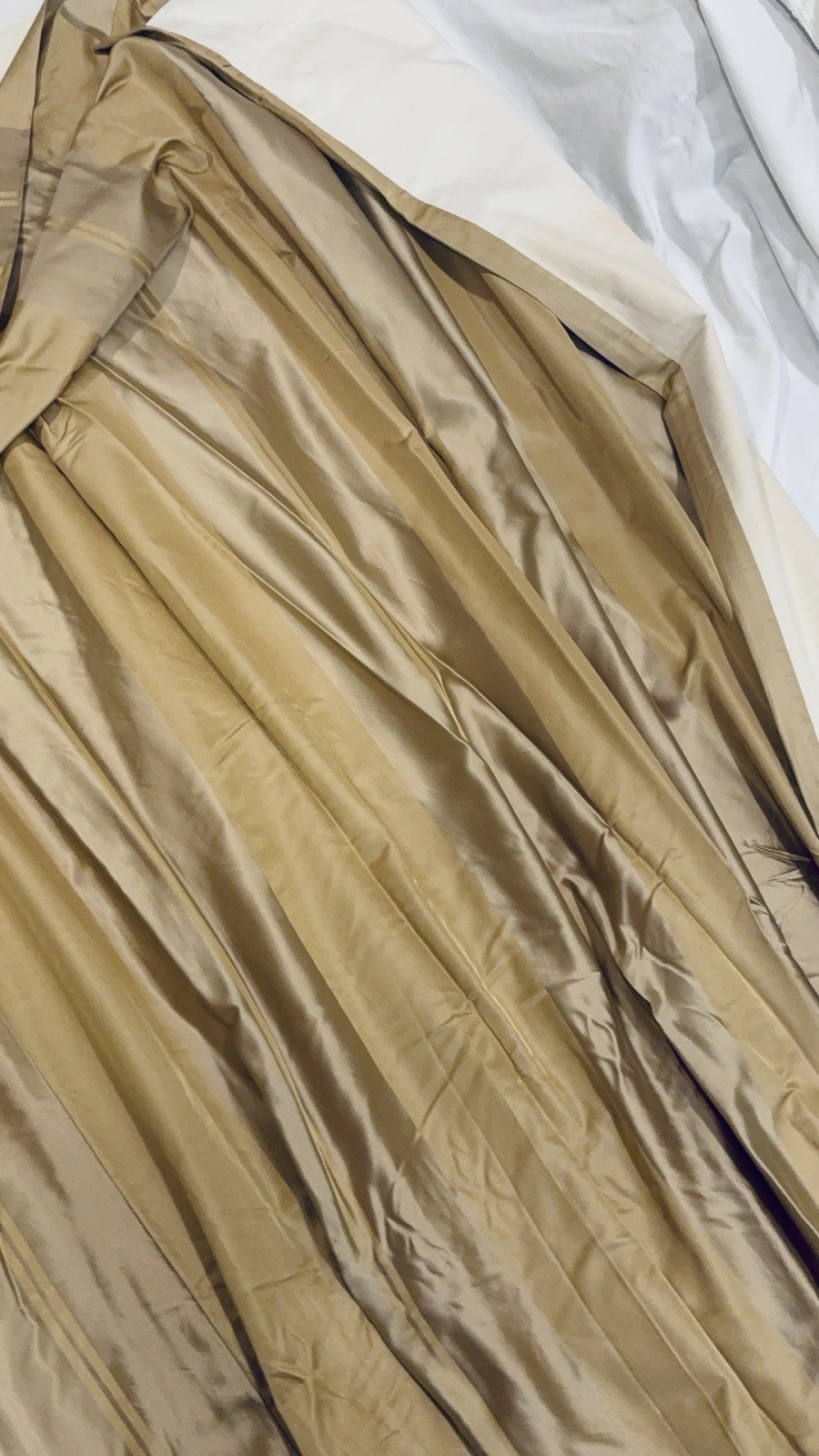 Restoration Hardware Thia Silk CurtainsPleated Interlined Thermal/ Gold/Tan