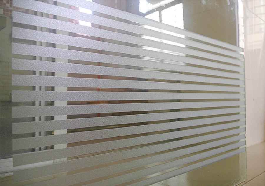Stripe Frosted Glass Film Static Cling Office Bedroom Bathroom Home Window Tint