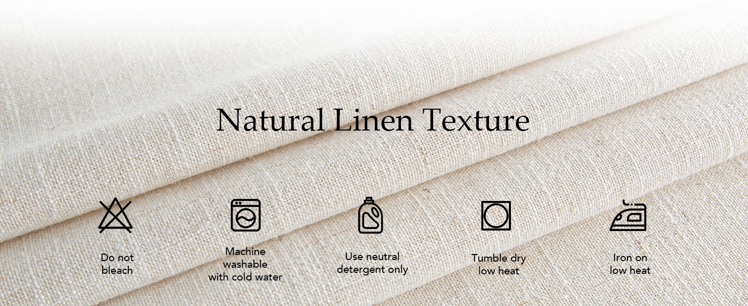 Linen Curtains 108 inch Long 2 Panels Set for Living Room/Bedroom, 55″ Wide