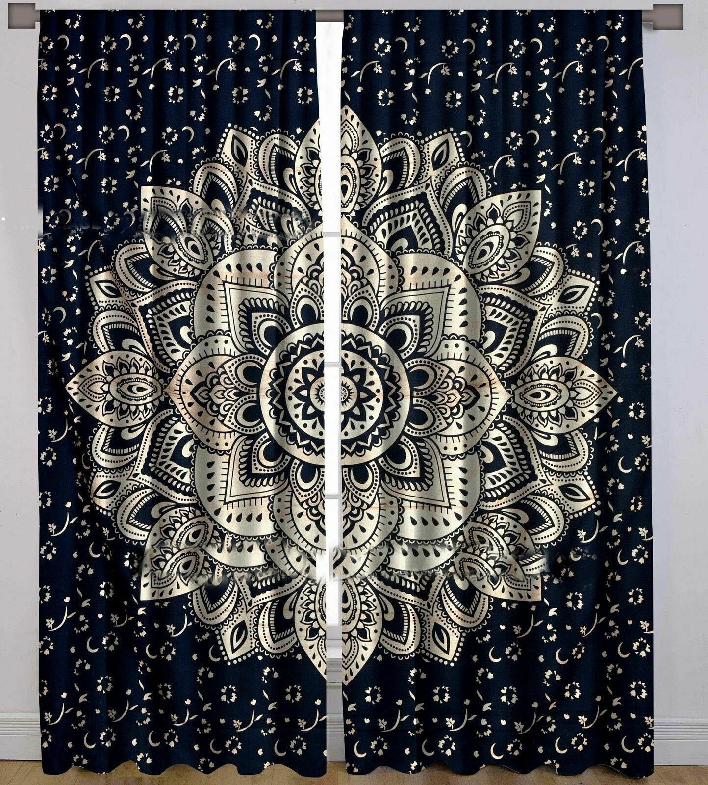Flower Ombre Hippie Indian Mandala Curtain Cotton Tapestry Decor Window Curtains