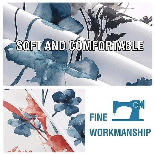 Double Sided Floral Pattern 42″W x 63″L (Pack of 1) Reversible in Blue/Coral