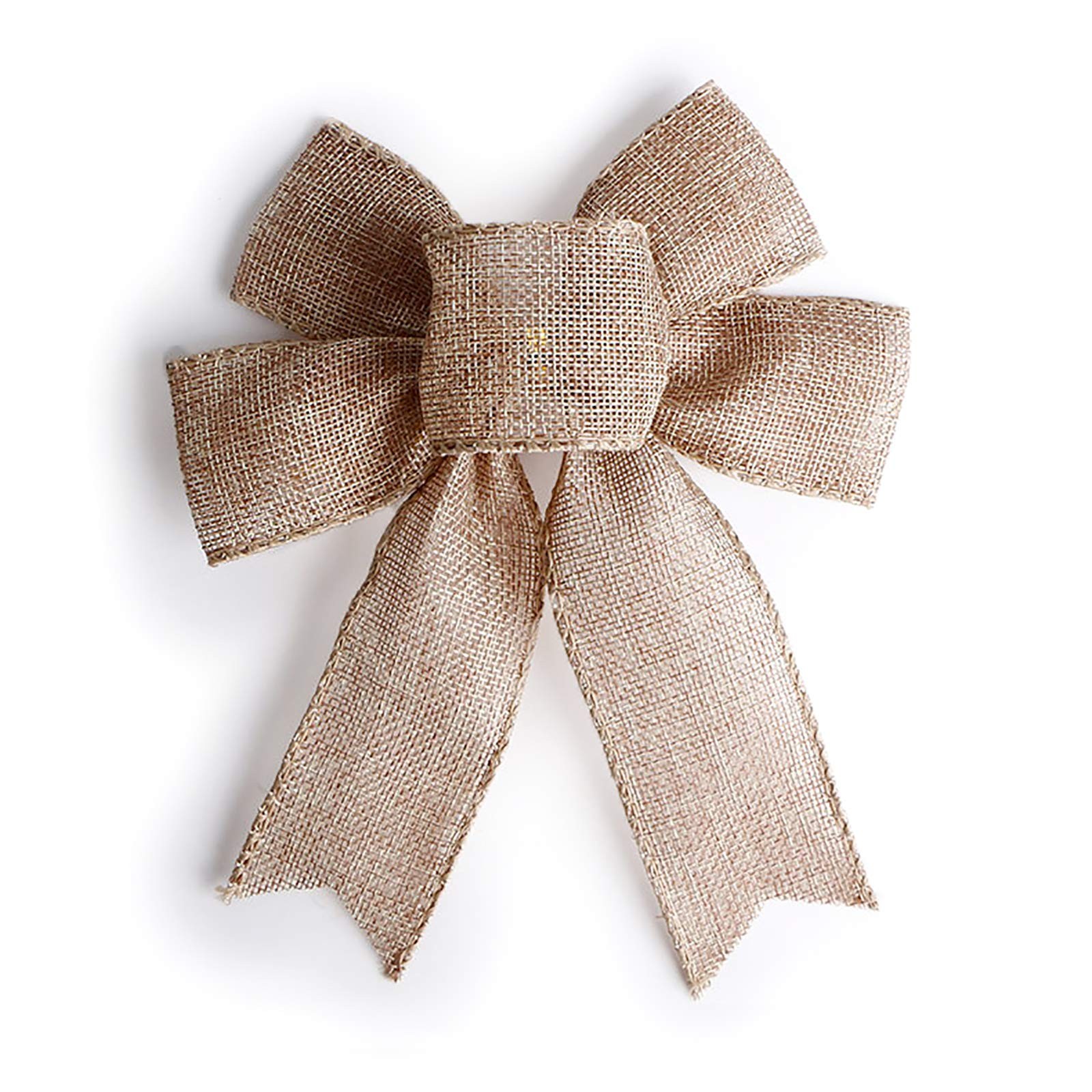 Mini Rustic Jute Bows Burlap Wreaths Bows Christmas Tree Topper for Wedding H…