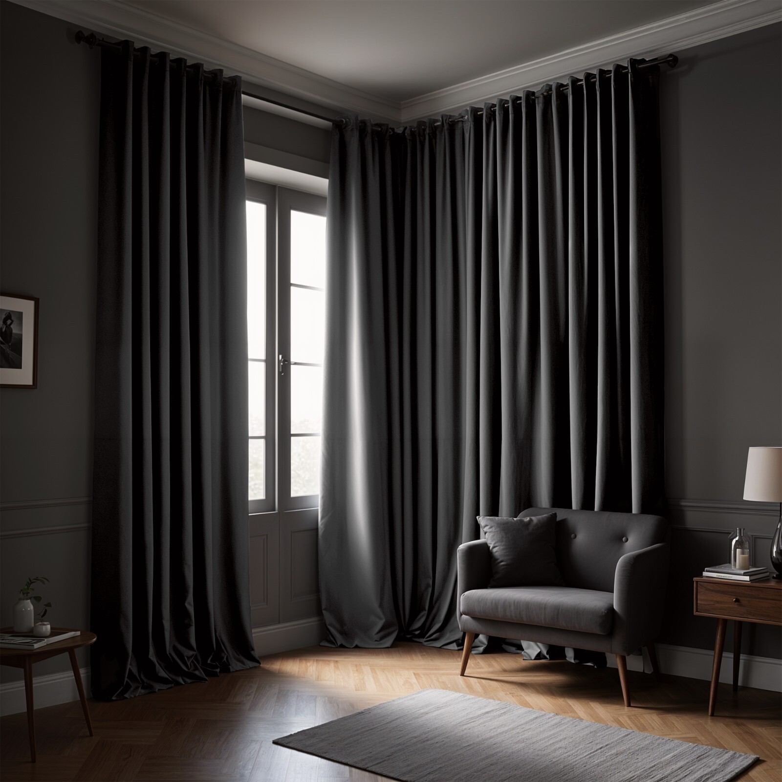 100% Blackout Thermal Insulated Window Curtain Grommet Curtains (2 Panels Set)