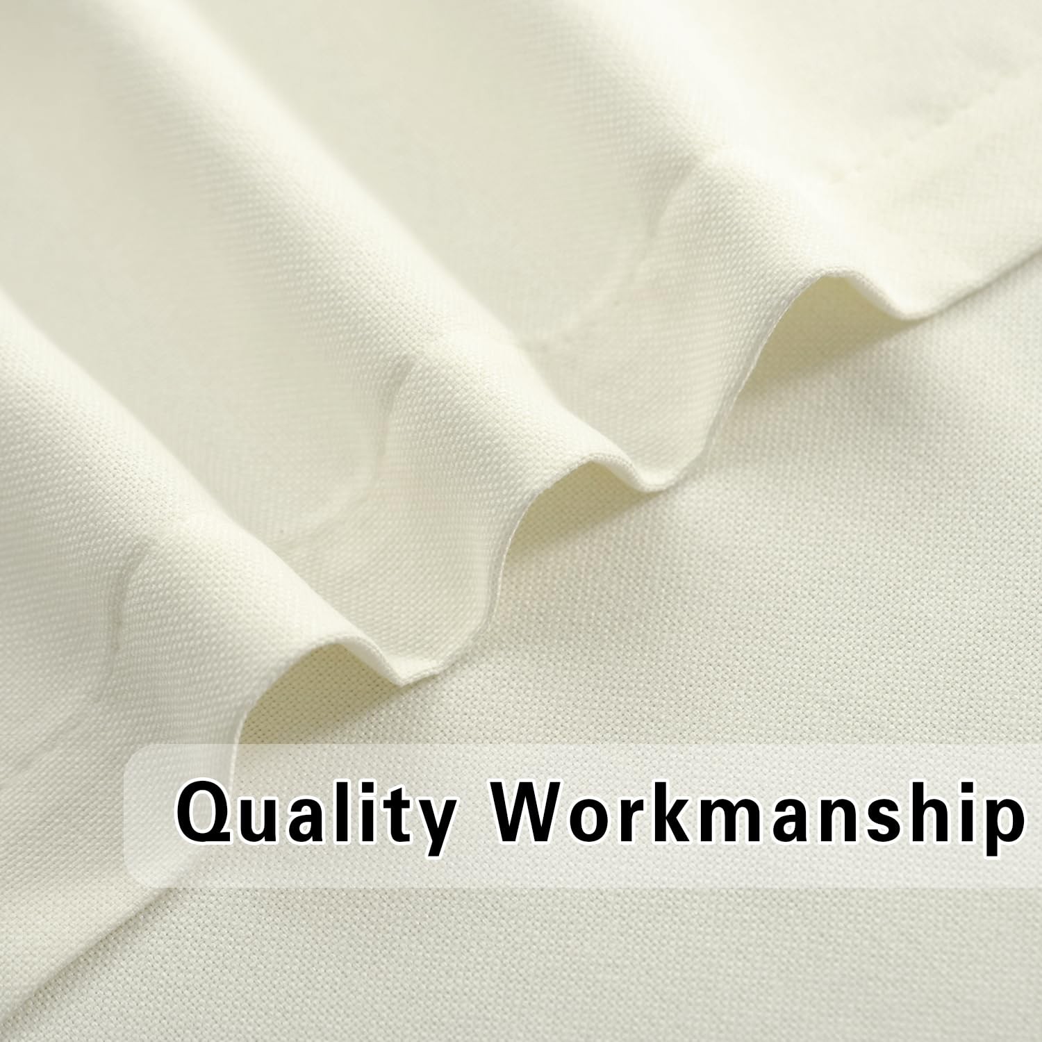 Upopo Ivory Curtains Kitchen Privacy Semi Sheer 84 Inch Long Linen Textured