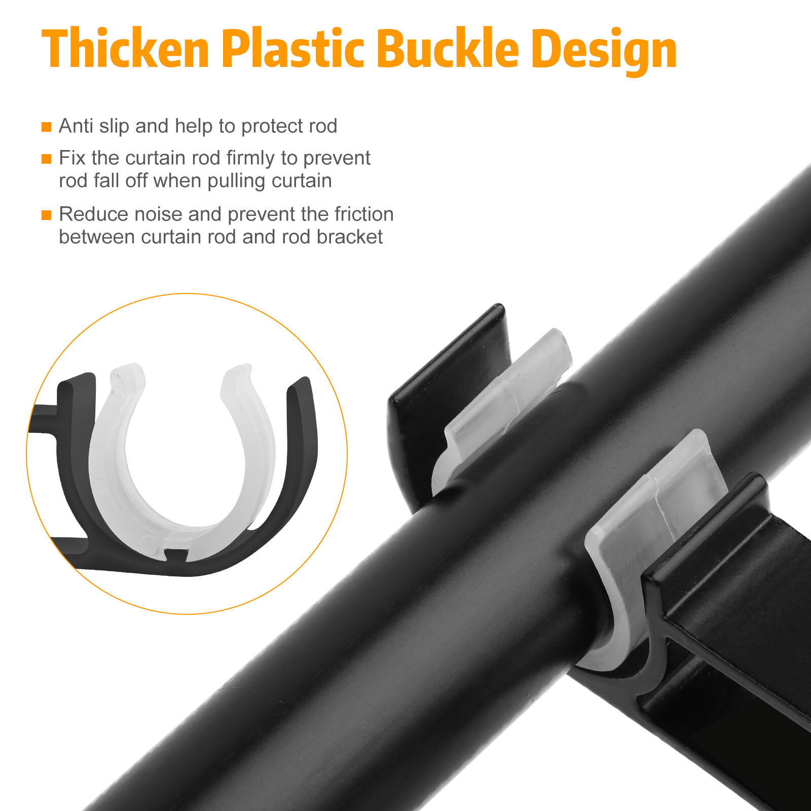 4 Pcs Curtain Pole Rod Brackets Window Holder Aluminum Alloy Heavy Duty Hardware