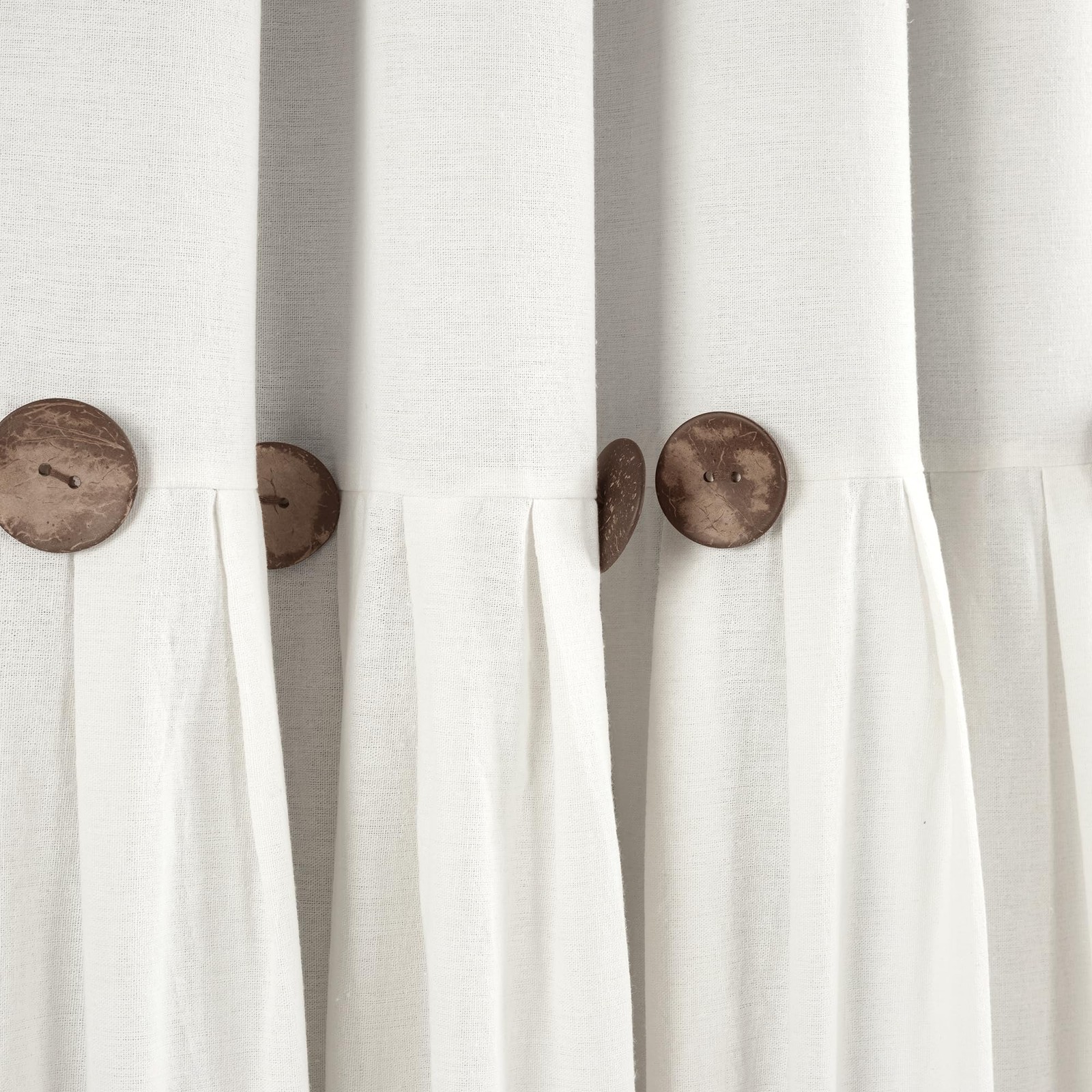 Lush Decor Lush Linen Button Window Curtain Panel Single 40 W X 84 L – – –