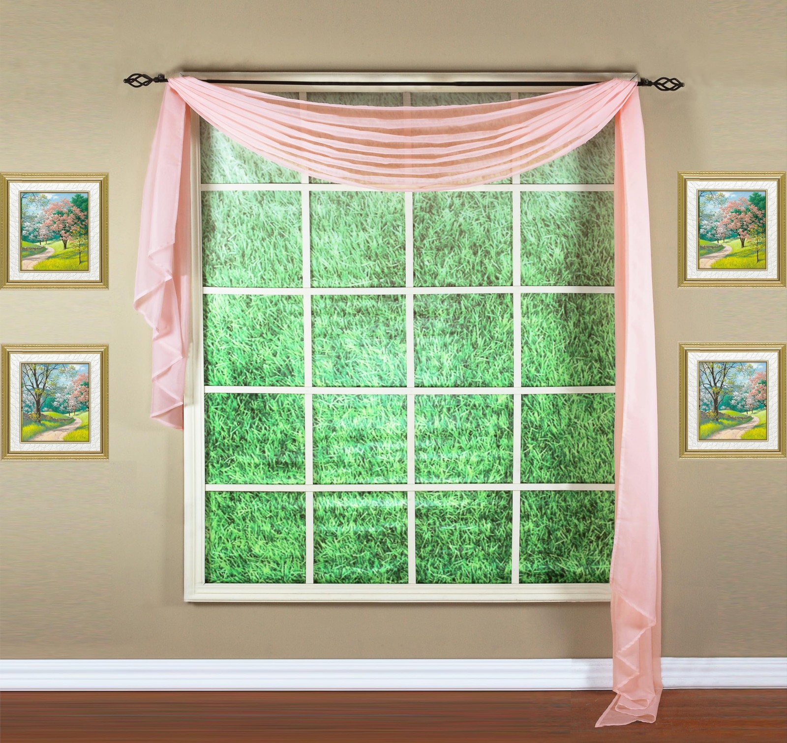 Today’S Curtain Todays Curtain Emelia Original Voile Scarf 216 Rose 45 W X 216