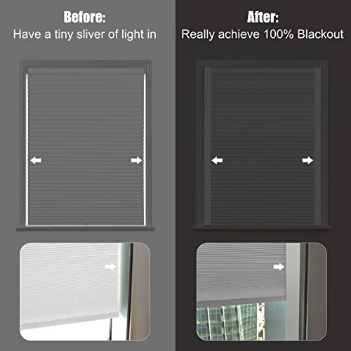 100% Blackout PVC Light Blocking Strips for 58.5″ x 1.2″ x 0.9″ White-2pcs