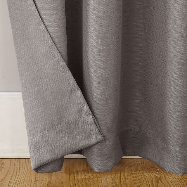 38″x63″ Gray Textured Curtain Panel, Solid Rod Pocket, Mainstays