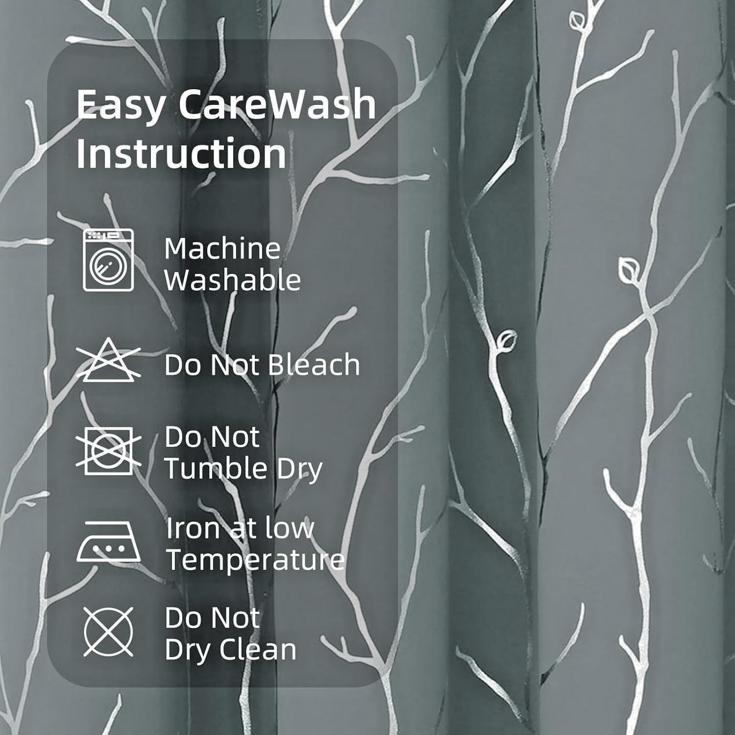 Blackout Curtains GRAY Buhua 2 Panels 84″ x 52″ NEW IN PACKAGE